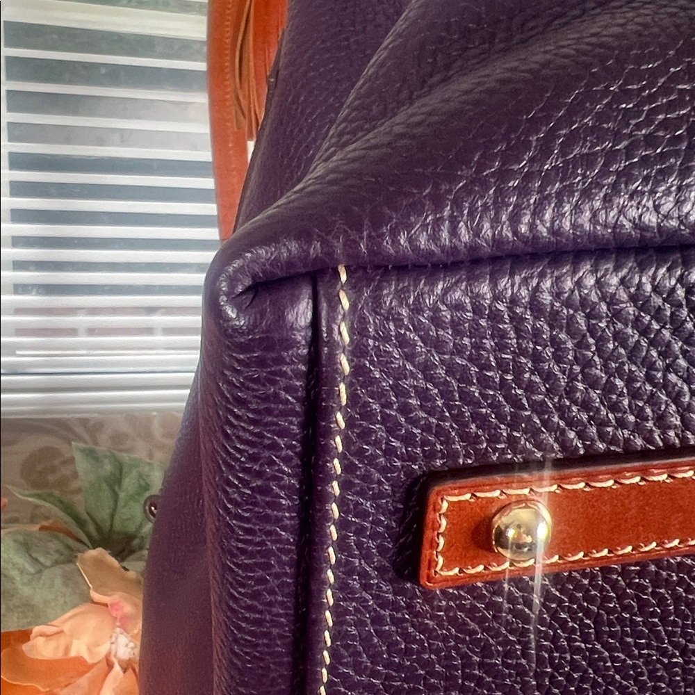 Dooney & Bourke Pebbled Leather Hobo Shoulder Bag Plum Wine Purple - Picture 7 of 14